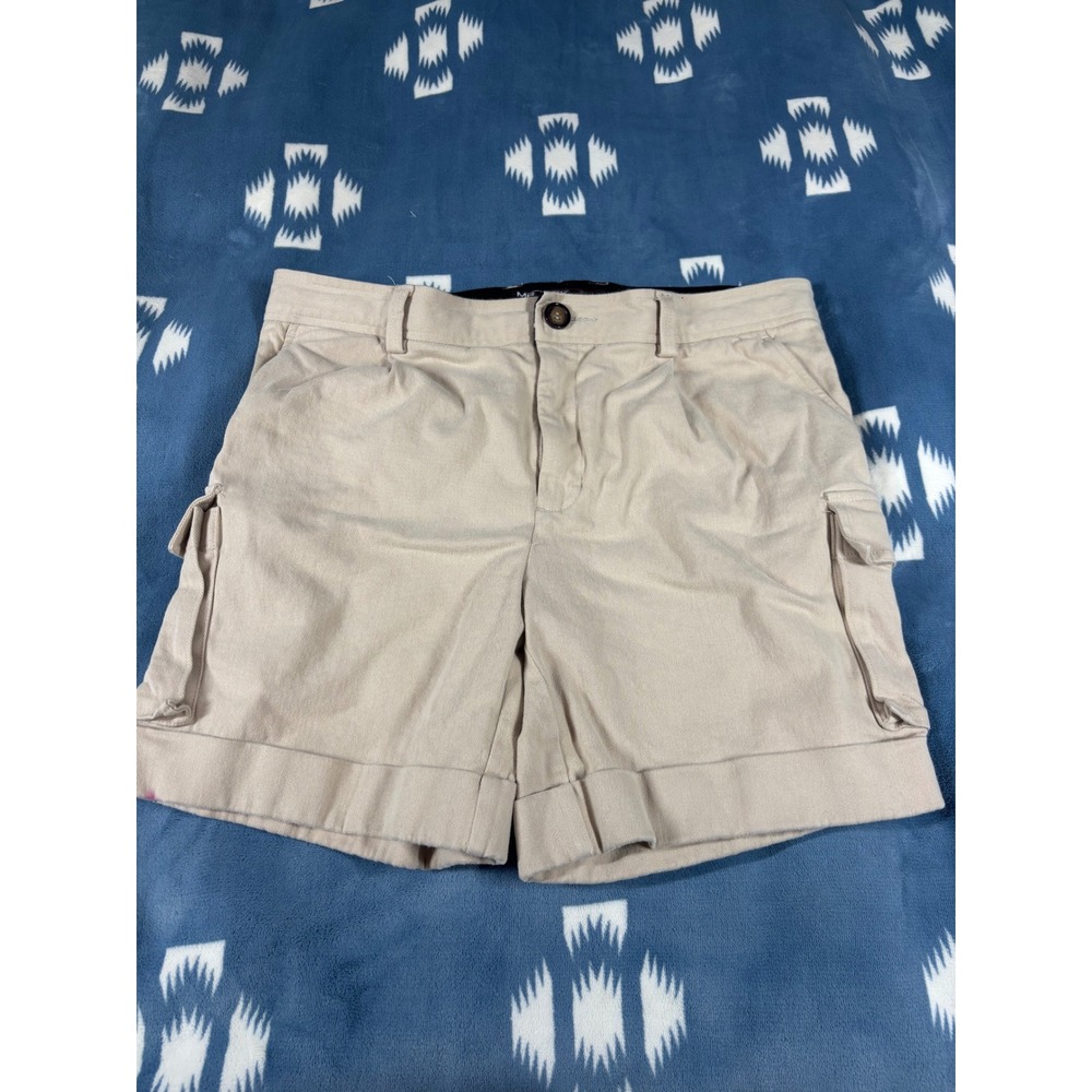 Mr Turk Mens Khaki Tan Cargo Shorts Size 32 Cuffed Hem Utility Twill